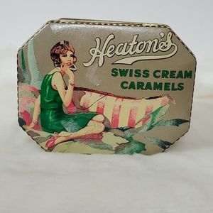 Vintage Heaton's swiss cream caramel metal box